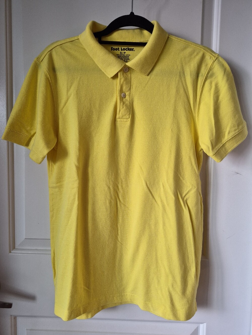 Foot Locker Yellow Men's Pique Polo Shirt - Size Small